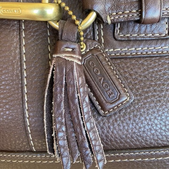 Coach Brown Hamptons Pebbled Leather Carry All (circa 2000s) - Picture 10 of 10